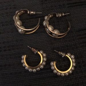 Double set of pearl earrings